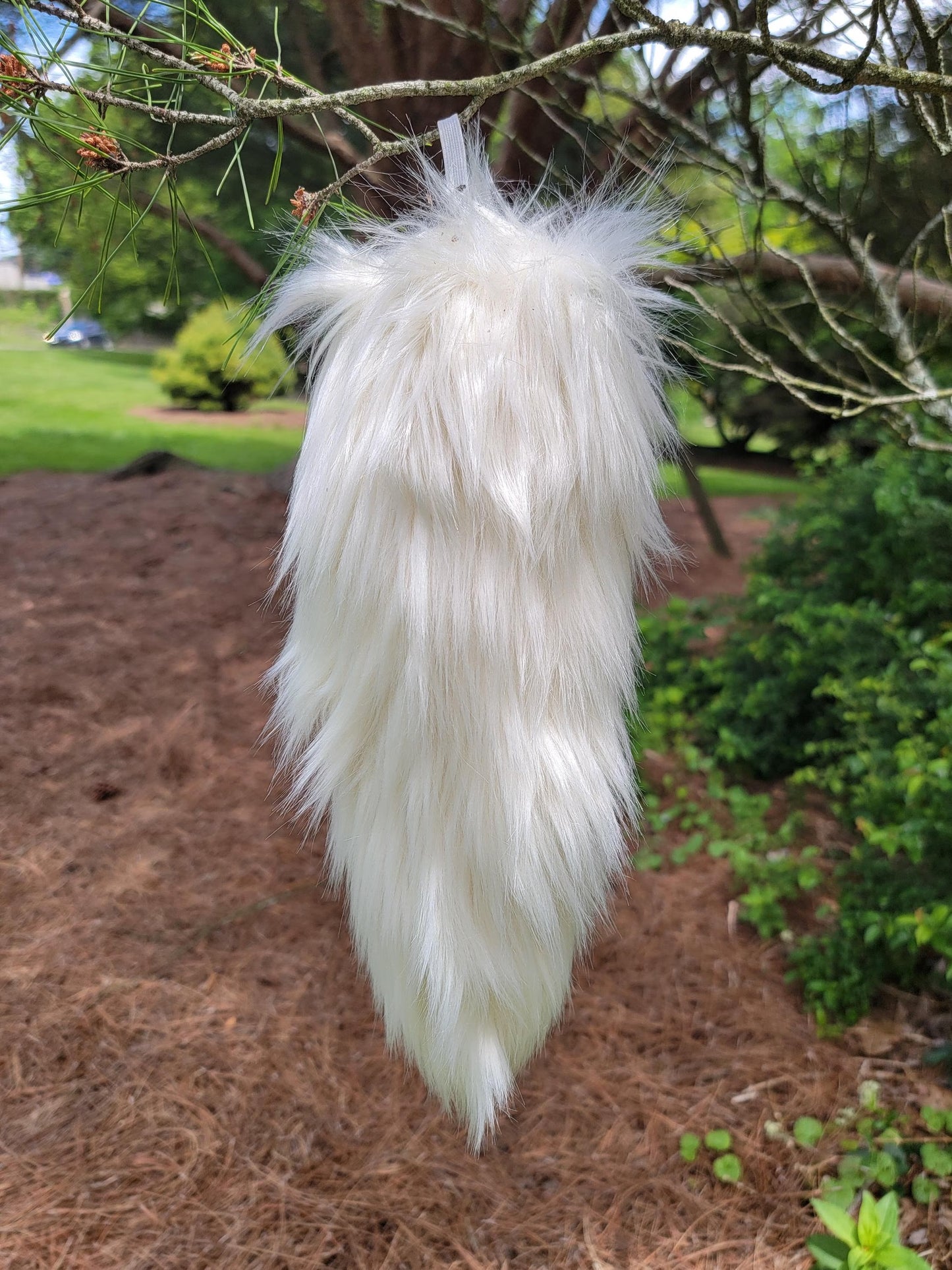 White Faux Fur Fox Tail for Cosplay