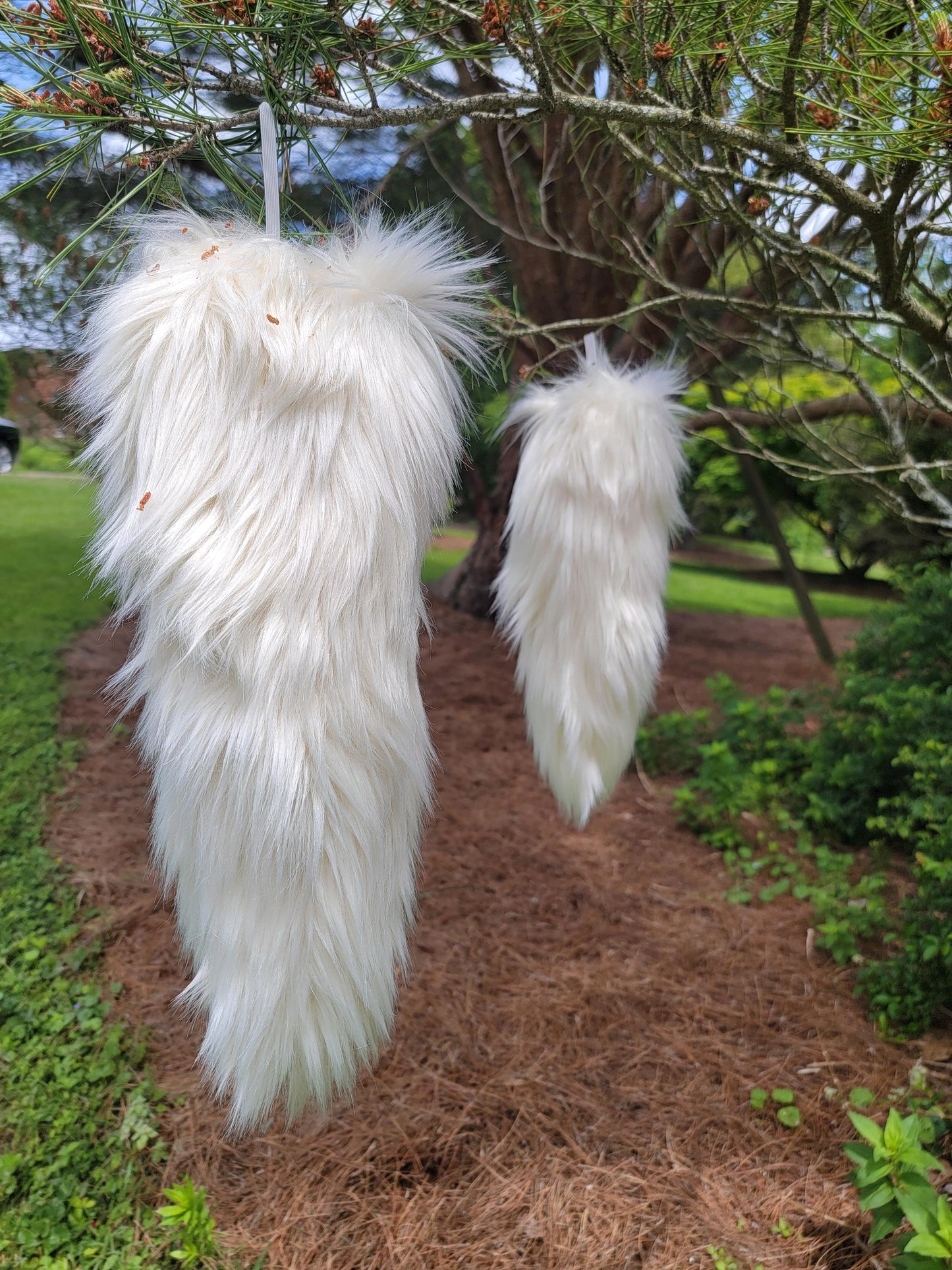 White Faux Fur Fox Tail for Cosplay