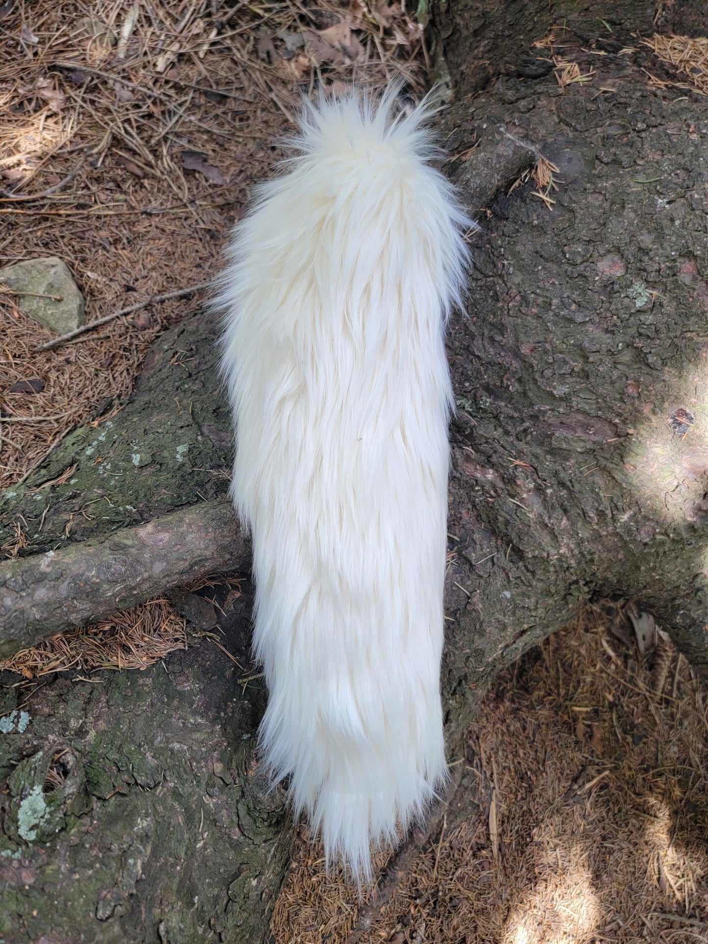 White Faux Fur Fox Tail for Cosplay